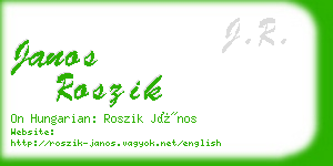 janos roszik business card